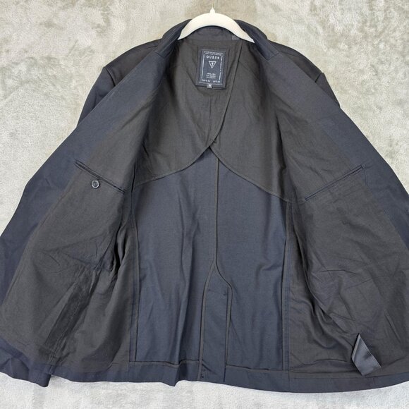 Guess Blazer Jacket Mens XL Black Single Breasted Sport Coat Notch Lapel Dressy - Picture 10 of 12